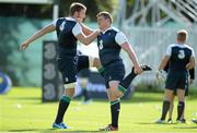 1 September 2015; Iain Henderson, left, and Tadhg Furlong, Ireland, during squad training. Ireland Rugby Squad Training, Carton House, Maynooth, Co Kildare. Picture credit: Brendan Moran / SPORTSFILE