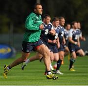 1 September 2015; Ireland's Simon Zebo in action during squad training. Ireland Rugby Squad Training, Carton House, Maynooth, Co. Kildare. Picture credit: Seb Daly / SPORTSFILE