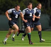 1 September 2015; Ireland's Jack McGrath, Tadhg Furlong and Nathan White during squad training. Ireland Rugby Squad Training, Carton House, Maynooth, Co. Kildare. Picture credit: Seb Daly / SPORTSFILE