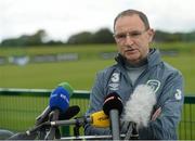 1 September 2015; Republic of Ireland manager Martin O'Neill during a pitchside press conference. Republic of Ireland Press Conference, Abbotstown, Co. Dublin. Picture credit: David Maher / SPORTSFILE