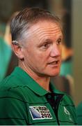 1 September 2015; Ireland head coach Joe Schmidt during a press conference. Ireland Rugby Press Conference, Carton House, Maynooth, Co. Kildare. Picture credit: Seb Daly / SPORTSFILE
