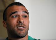 1 September 2015; Ireland Simon Zebo during a press conference. Ireland Rugby Press Conference, Carton House, Maynooth, Co. Kildare. Picture credit: Seb Daly / SPORTSFILE