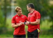 1 September 2015; Munster scrum coach Jerry Flannery and head coach Anthony Foley in converation during squad training. Munster Rugby Squad Training, CIT, Bishopstown, Cork. Picture credit: Diarmuid Greene / SPORTSFILE