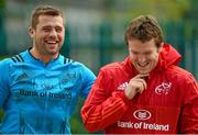 1 September 2015; Munster's CJ Stander, left, and Mike Sherry make their way out for squad training. Munster Rugby Squad Training, CIT, Bishopstown, Cork. Picture credit: Diarmuid Greene / SPORTSFILE
