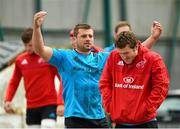 1 September 2015; Munster's CJ Stander and Mike Sherry make their way out for squad training. Munster Rugby Squad Training, CIT, Bishopstown, Cork. Picture credit: Diarmuid Greene / SPORTSFILE