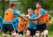 1 September 2015; Munster's Stephen Fitzgerald is tackled by Dave Foley, left, and Dave O'Callaghan during squad training. Munster Rugby Squad Training, CIT, Bishopstown, Cork. Picture credit: Diarmuid Greene / SPORTSFILE