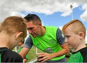 1 September 2015; Robbie Kean, Republic of Ireland, gives autographs to participants during the FAI Golden Camp, a summer camp run by the FAI for season ticket holders who participated in the Sports World Summer Soccer Schools Programme. Abbotstown, Co. Dublin. Picture credit: Sam Barnes / SPORTSFILE