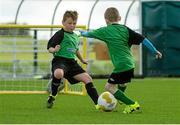 1 September 2015; Participants  in action during the FAI Golden Camp, a summer camp run by the FAI for season ticket holders who participated in the Sports World Summer Soccer Schools Programme. Abbotstown, Co. Dublin. Picture credit: Sam Barnes / SPORTSFILE