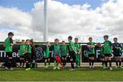1 September 2015; Participants wait patiently to meet the Republic of Ireland players during the FAI Golden Camp, a summer camp run by the FAI for season ticket holders who participated in the Sports World Summer Soccer Schools Programme. Abbotstown, Co. Dublin. Picture credit: Sam Barnes / SPORTSFILE