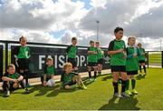 1 September 2015; Participants enjoy privileged access to a Republic of Ireland training session during the FAI Golden Camp, a summer camp run by the FAI for season ticket holders who participated in the Sports World Summer Soccer Schools Programme. Abbotstown, Co. Dublin. Picture credit: Sam Barnes / SPORTSFILE