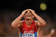 29 August 2015; Ilya Shkurenev of Russia after finishing fourth in the Men's Decathlon event. IAAF World Athletics Championships Beijing 2015 - Day 8, National Stadium, Beijing, China. Picture credit: Stephen McCarthy / SPORTSFILE