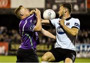 1 September 2015; Danny North, Shamrock Rovers, in action against Andy Boyle, Dundallk. SE Airtricity League Premier Division, Dundalk v Shamrock Rovers, Oriel Park, Dundalk, Co. Louth. Picture credit: David Maher / SPORTSFILE