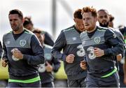 2 August 2015; Stephen Quinn and Robbie Keane, Republic of Ireland, during squad training. Republic of Ireland Squad Training. Abbotstown, Co. Dublin. Picture credit: David Maher / SPORTSFILE