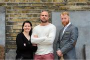 2 September 2015; UFC fighters, from left, Aisling Daly, Cathal Pendred and Paddy Holohan pictured at the UFC Fight Night: Poirier vs. Duffy Photocall. Wolfe Tone Memorial Parke, Wolfe Tone Quay, Wolfe Tone Street, Dublin. Picture credit: Piaras Ó Mídheach / SPORTSFILE