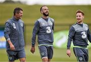 2 August 2015; Republic of Ireland  assistant manager Roy Keane with Marc Wilson and Stephen Quinn during squad training. Republic of Ireland Squad Training. Abbotstown, Co. Dublin. Picture credit: David Maher / SPORTSFILE
