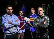 2 August 2015; Ahead of the Electric Ireland GAA Minor Hurling Final on the 6th of September, proud sponsor Electric Ireland has teamed up with Tipperary hurling captain Stephen Quirke, his manager Liam Cahill, Galway hurling captain Seán Loftus and his manager Jeff Lynskey as they prepare for their most major moment of the season. Throughout the Championship fans have been following the action through the hashtag #ThisIsMajor. Support the Minors on the 6th of September using #ThisIsMajor and be a part of something major. Pictured are, from left, Galway manager Jeff Lynskey, captain Seán Loftus, Tipperary captain Stephen Quirke and his manager Liam Cahill. Grand Canal Dock, Dublin. Picture credit: Ramsey Cardy / SPORTSFILE