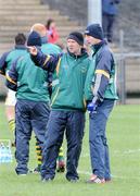 8 March 2009; Tadhg Kennelly, Kerry, receives instructions from manager Jack O'Connor during the warm up. Allianz GAA National Football League, Division 1, Round 3, Derry v Kerry, Sean De Bruin Park, Bellaghy, Co. Derry. Picture credit: Oliver McVeigh / SPORTSFILE