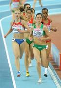 8 March 2009; Ireland's Mary Cullen leads the field on her way to finishing 3rd in the Women's 3000m Final in a time of 8:48.47. European Indoor Athletics Championships, Oval Lingotto, Torino, Italy. Picture credit: Brendan Moran / SPORTSFILE