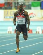 8 March 2009; Dwain Chambers of Great Britain on his way to winning the Men's 60m Final in a time of 6.46 sec. European Indoor Athletics Championships, Oval Lingotto, Torino, Italy. Picture credit: Brendan Moran / SPORTSFILE