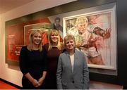 27 August 2015; The Spence family, sisters Emma and Lora, and their mother Essie at the opening of the Nevin Spence Centre. Kingspan Stadium, Ravenhill Park, Belfast, Co. Antrim. Picture credit: Oliver McVeigh / SPORTSFILE