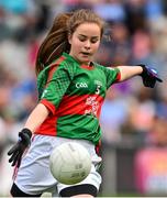 30 August 2015; Sophie Ryan, Scoil Cholmcille, Skryne, Tara, Meath, representing Mayo, in action during the Cumann na mBunscol INTO Respect Exhibition Go Games 2015 at Dublin v Mayo - GAA Football All-Ireland Senior Championship Semi-Final. Croke Park, Dublin. Picture credit: Ramsey Cardy / SPORTSFILE