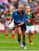 30 August 2015; Dearbhla Tinnelly, St. Mary’s NS, Knockbridge, Dundalk, Louth, representing Dublin, in action during the Cumann na mBunscol INTO Respect Exhibition Go Games 2015 at Dublin v Mayo - GAA Football All-Ireland Senior Championship Semi-Final. Croke Park, Dublin. Picture credit: Ramsey Cardy / SPORTSFILE