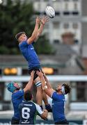 4 September 2015; Michael Melia, Leinster, takes the ball in the lineout against  Connacht. U20 Interprovincial Rugby Championship, Round 1, Leinster v Connacht. Donnybrook Stadium, Donnybrook, Dublin. Picture credit: Matt Browne / SPORTSFILE