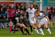 4 September 2015; Sam Davies, Ospreys, gets away from Peter Nelson, Ulster. Guinness PRO12, Round 1, Ulster v Osprey. Kingspan Stadium, Belfast. Picture credit: Oliver McVeigh / SPORTSFILE