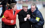 10 March 2009; Leona Taggert, Alan McIlroy, centre, and Peter Cavanagh from the Noel Meade stable celebrate after they sent out Go Native to winning the the williamhill.com Supreme Novices' Hurdle. Cheltenham Racing Festival, Prestbury Park, Cheltenham, Gloucestershire, England. Picture credit: Stephen McCarthy / SPORTSFILE