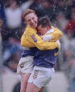 17 March 1995; Kilmacud Crokes players celebrate after the game. AIB All-Ireland Club Football Final, Kilmacud Crokes v Bellaghy, Croke Park, Dublin. Picture credit: Ray McManus / SPORTSFILE