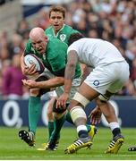 5 September 2015; Paul O'Connell, Ireland, in action against Courtney Lawes, England. Rugby World Cup Warm-Up Match, England v Ireland. Twickenham Stadium, London, England. Picture credit: Matt Browne / SPORTSFILE