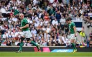 5 September 2015; Ireland's Paul O'Connell, left, and Jonathan Sexton are substituted during the second half. Rugby World Cup Warm-Up Match, England v Ireland. Twickenham Stadium, London, England. Picture credit: Brendan Moran / SPORTSFILE