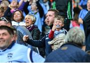 5 September 2015; Dublin supporters celebrate their side's third goal. GAA Football All-Ireland Senior Championship Semi-Final Replay, Dublin v Mayo. Croke Park, Dublin. Photo by Sportsfile