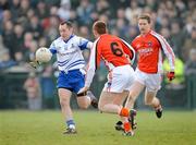 8 March 2009; Stephen Gollogly, Monaghan, in action against Tony McClelland and Finnian Moriarty, right, Armagh. Allianz GAA National Football League, Division 2, Round 3, Armagh v Monaghan, Athletic Grounds, Armagh. Picture credit: Brian Lawless / SPORTSFILE