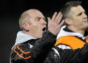 14 March 2009; Armagh manager Peter McDonnell reacts on the touch line. Allianz GAA National Football League, Division 2, Round 4, Fermanagh v Armagh, Brewster Park, Enniskillen, Co. Fermanagh. Picture credit: Oliver McVeigh / SPORTSFILE *** Local Caption ***
