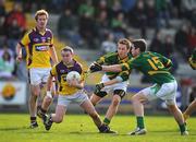 15 March 2009; Colm Morris and Eric Bradley, left, Wexford, in action against Cian Ward, right, and Chris O'Connor, Meath. Allianz GAA National Football League, Division 2, Round 4, Wexford v Meath, Wexford Park, Wexford. Picture credit: Brian Lawless / SPORTSFILE
