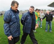 15 March 2009; Galway manager Laim Sammon with Donegal manager John Joe Doherty after the game. Allianz GAA National Football League, Division 1, Round 4, Galway v Donegal, Pearse Stadium, Galway. Picture credit: Ray Ryan / SPORTSFILE