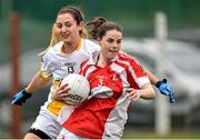 6 September 2015; Michelle McMahon, Louth, in action against Danielle Farrell, Lancashire. TG4 All Ireland Junior Championship, Semi-Final, Lancashire v Louth, Fingallians, Dublin. Picture credit: Matt Browne / SPORTSFILE