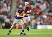 6 September 2015; Jack Coyne, Galway, in action against Brian McGrath, Tipperary. Electric Ireland GAA Hurling All-Ireland Minor Championship Final, Galway v Tipperary. Croke Park, Dublin. Picture credit: Stephen McCarthy / SPORTSFILE