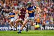 6 September 2015; Stephen Quirke, Tipperary, in action against Caelom Mulry, Galway. Electric Ireland GAA Hurling All-Ireland Minor Championship Final, Galway v Tipperary. Croke Park, Dublin. Picture credit: Stephen McCarthy / SPORTSFILE
