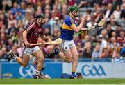 6 September 2015; Stephen Quirke, Tipperary, in action against Caelom Mulry, Galway. Electric Ireland GAA Hurling All-Ireland Minor Championship Final, Galway v Tipperary, Croke Park, Dublin. Picture credit: Ray McManus / SPORTSFILE