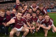 6 September 2015; The Galway players celebrate with the Irish Press cup. Electric Ireland GAA Hurling All-Ireland Minor Championship Final, Galway v Tipperary, Croke Park, Dublin. Picture credit: Ray McManus / SPORTSFILE