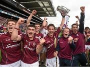 6 September 2015; The Galway players celebrate with the Irish Press cup. Electric Ireland GAA Hurling All-Ireland Minor Championship Final, Galway v Tipperary, Croke Park, Dublin. Picture credit: Stephen McCarthy / SPORTSFILE