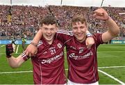 6 September 2015; Jack Kenny and Fintan Burke, Galway, celebrate their side's victory. Electric Ireland GAA Hurling All-Ireland Minor Championship Final, Galway v Tipperary, Croke Park, Dublin. Picture credit: Ray McManus / SPORTSFILE