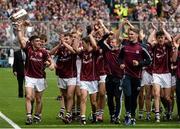 6 September 2015; Galway players celebrate with the Irish Press cup after the game. Electric Ireland GAA Hurling All-Ireland Minor Championship Final, Galway v Tipperary, Croke Park, Dublin. Picture credit: David Maher / SPORTSFILE