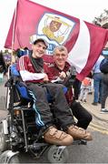 6 September 2015; Galway supporters John Tobin, left, and Clive Guthrie, from Williamstown, Co. Galway, on their way to the game on Jones' Road. Supporters at GAA Hurling All-Ireland Minor and Senior Finals, Croke Park, Dublin. Picture credit: Cody Glenn / SPORTSFILE