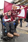 6 September 2015; Galway supporters John Tobin, left, and Clive Guthrie, from Williamstown, Co. Galway, on their way to the game on Jones' Road. Supporters at GAA Hurling All-Ireland Minor and Senior Finals, Croke Park, Dublin. Picture credit: Cody Glenn / SPORTSFILE