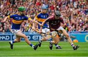 6 September 2015; Sean Loftus, Galway, in action against Michael Connor, Tipperary. Electric Ireland GAA Hurling All-Ireland Minor Championship Final, Galway v Tipperary, Croke Park, Dublin. Picture credit: Seb Daly / SPORTSFILE