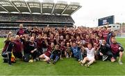 6 September 2015; The Galway players and management celebrate with the Irish Press Cup. Electric Ireland GAA Hurling All-Ireland Minor Championship Final, Galway v Tipperary, Croke Park, Dublin. Picture credit: Diarmuid Greene / SPORTSFILE