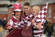 6 September 2015; Galway supporters, from left to right, Josephine Joyce with her nephew Daniel Keenan and sister Jean Shevlin on their way to the game. Supporters at GAA Hurling All-Ireland Minor and Senior Finals, Croke Park, Dublin. Picture credit: Cody Glenn / SPORTSFILE
